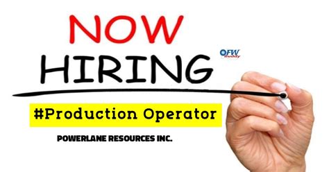 Local Hiring: Production Operator under Powerlane Resources .